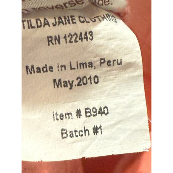 Vintage Matilda Jane 2T Silk Tag Peach Coral Polka Dot Ruffle Sabine Leggings - Picture 5 of 6